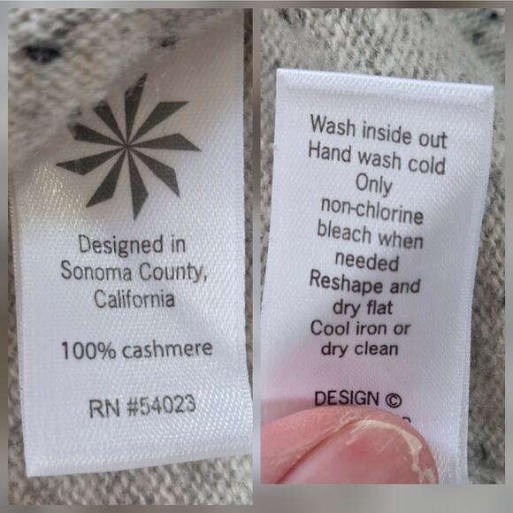 Athleta Cashmere Cowl Neck Sweater High-low Oversized Light Gray size Medium - Picture 11 of 12